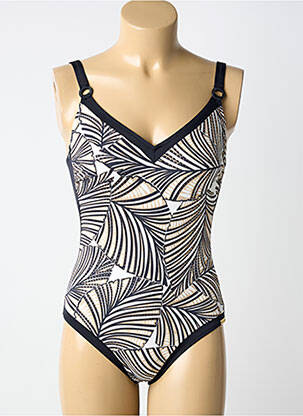 Costum de baie dintr-o singură piesă imprimeu fantezie top triunghiuri negru CHARMLINE femeie
