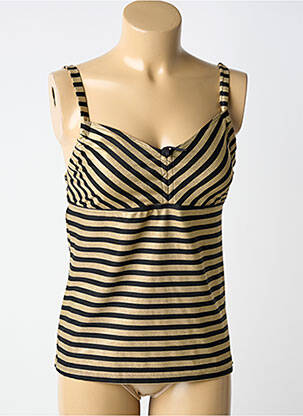 Tankini efect material satinat negru GRAIN DE SABLE femeie