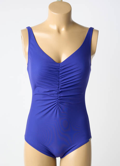 Costum de baie dintr-o singură piesă efect material satinat top triunghiuri violet CHARMLINE femme