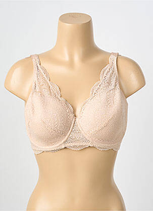 Sutien efect material satinat top sutien modelat culoare piersică SIMONE PERELE femeie