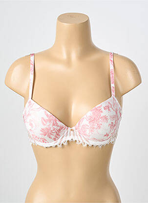 Sutien efect material satinat top sutien push-up roz ANTIGEL femeie