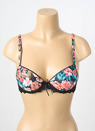 Sutien efect material satinat top sutien push-up negru ANTIGEL femeie