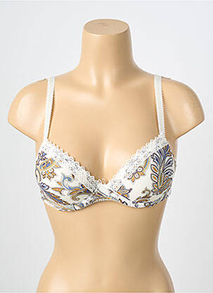 Sutien efect material satinat top sutien push-up bej ANTIGEL femeie