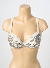 Sutien efect material satinat top sutien push-up bej ANTIGEL femme