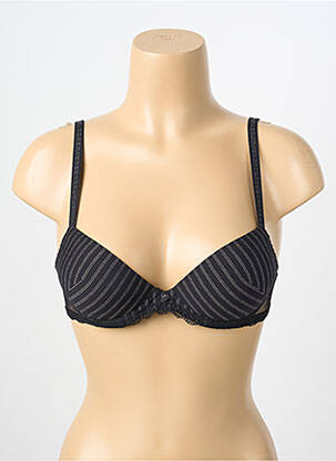 Sutien efect material satinat top sutien push-up negru ANTIGEL femeie