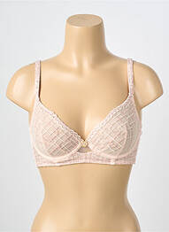 Sutien efect material satinat sutien cupe întregi cu decolteu înalt roz LOUISA BRACQ femme