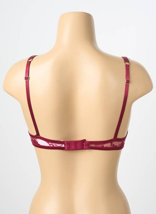 Sutien efect material satinat top sutien push-up roșu AUBADE femme