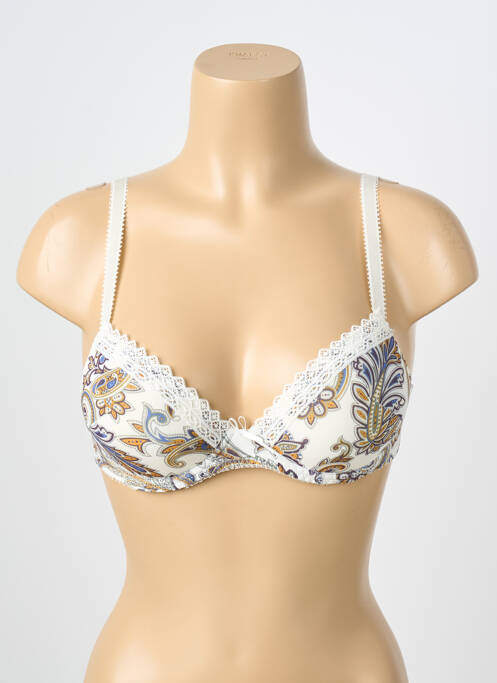 Sutien efect material satinat top sutien push-up bej ANTIGEL femme