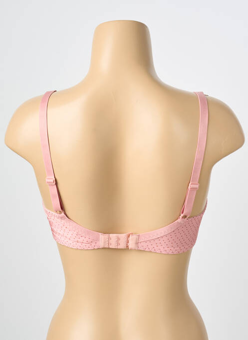 Sutien efect material satinat sutien cupe întregi cu decolteu înalt roz ANTIGEL femme