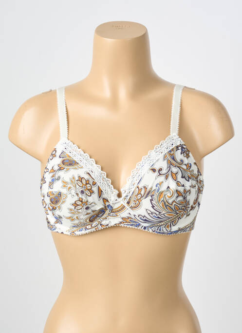 Sutien efect material satinat sutien cupe întregi cu decolteu înalt bej ANTIGEL femme