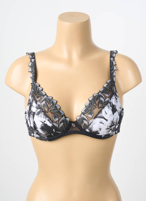Sutien efect material satinat sutien cupe întregi cu decolteu înalt negru LOUISA BRACQ femme