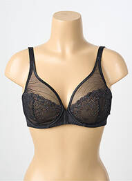 Sutien efect material satinat sutien cupe întregi cu decolteu înalt negru SIMONE PERELE femme