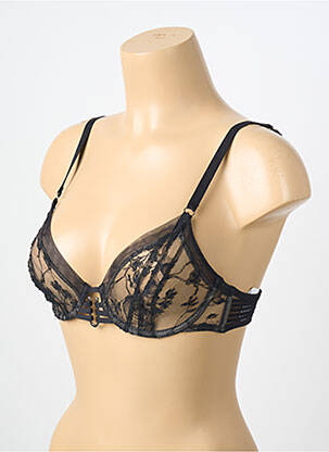 Sutien ușoară și transparentă sutien cupe întregi cu decolteu înalt negru CHANTELLE femme