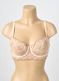 Sutien efect material satinat sutien balconet cu decolteu înalt roz SIMONE PERELE femme