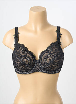 Sutien ușoară și transparentă sutien cupe întregi cu decolteu înalt negru WACOAL femme