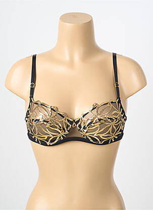 Sutien efect material satinat sutien balconet cu decolteu înalt negru LISE CHARMEL femeie