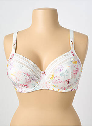 Sutien efect material satinat sutien cupe întregi cu decolteu înalt bej ANTIGEL femme