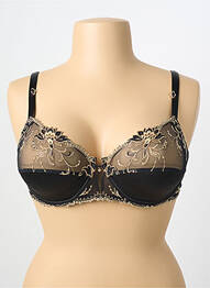 Sutien efect material satinat sutien cupe întregi cu decolteu înalt negru LISE CHARMEL femme