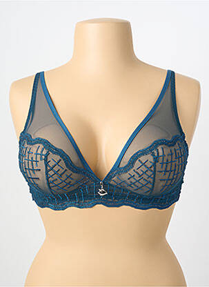 Sutien fără armatură sutien cupe întregi cu decolteu înalt verde LOUISA BRACQ femme