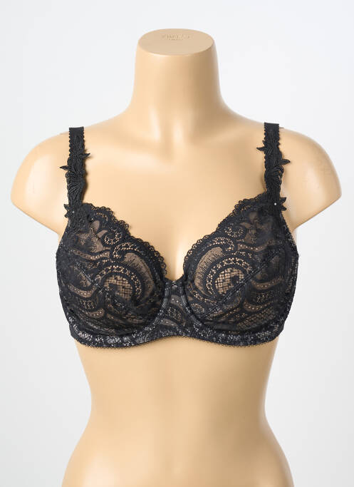 Sutien ușoară și transparentă sutien cupe întregi cu decolteu înalt negru WACOAL femme