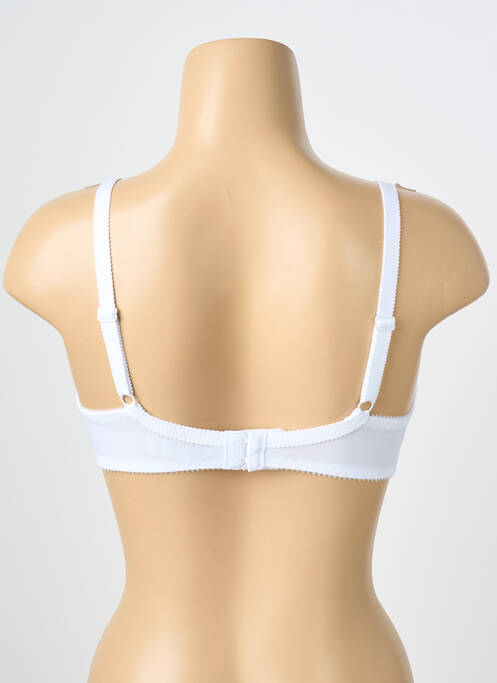 Sutien fără armatură sutien cupe întregi cu decolteu înalt alb PIEGE femme