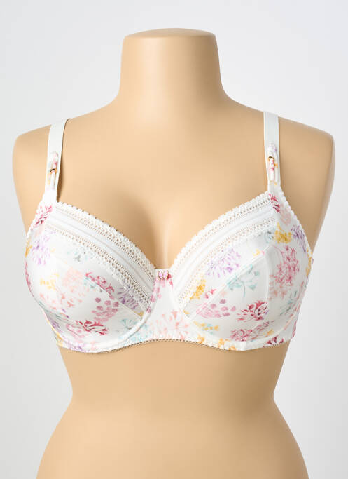 Sutien efect material satinat sutien cupe întregi cu decolteu înalt bej ANTIGEL femme