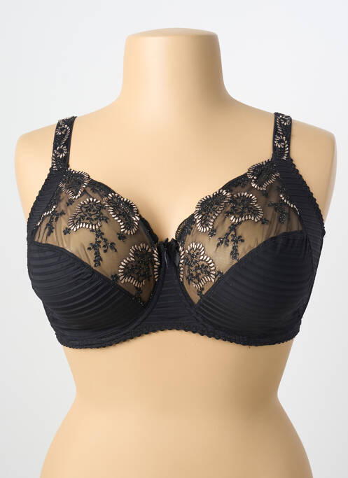 Sutien efect material satinat sutien cupe întregi cu decolteu înalt negru SIMONE PERELE femme