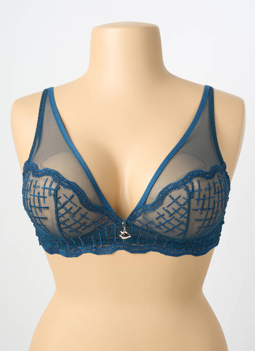 Sutien fără armatură sutien cupe întregi cu decolteu înalt verde LOUISA BRACQ femme