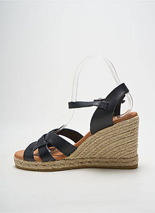 Espadrile țesătură satinată toc de 7 la 9 cm negru HEINE femeie