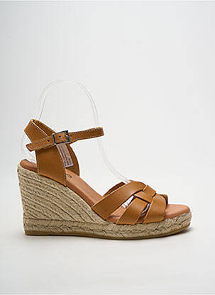 Espadrile închidere cu bride toc de 7 la 9 cm maro HEINE femeie