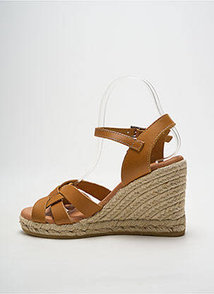 Espadrile închidere cu bride toc de 7 la 9 cm maro HEINE femeie
