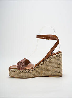 Espadrile țesătură satinată toc de 7 la 9 cm maro HEINE femeie