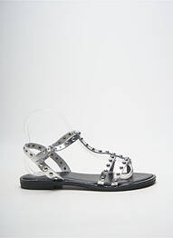 Sandale/pantofi decupați chiquet toc plat până la 3 cm argintiu HEINE femeie