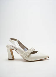 Pantofi cu toc țesătură satinată toc de 7 la 9 cm alb HEINE femme