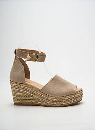 Espadrile închidere cu bride toc de 7 la 9 cm bej HEINE femeie