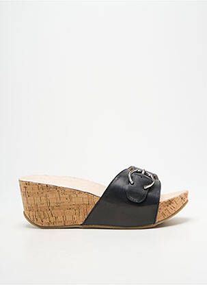 Mulete/saboți țesătură satinată toc de 7 la 9 cm negru ANDREA CONTI femeie