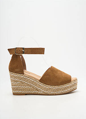 Espadrile nubuc toc de 7 la 9 cm maro HEINE femeie