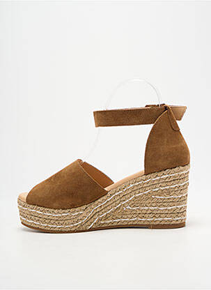 Espadrile nubuc toc de 7 la 9 cm maro HEINE femeie