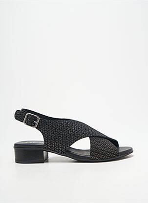 Sandale/pantofi decupați țesătură satinată toc plat până la 3 cm negru HEINE femeie