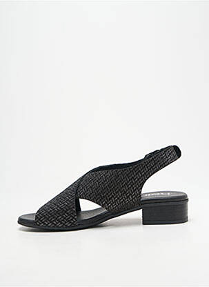 Sandale/pantofi decupați țesătură satinată toc plat până la 3 cm negru HEINE femeie