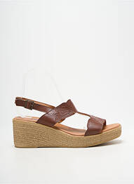 Sandale/pantofi decupați toc platformă toc de 7 la 9 cm maro HEINE femme