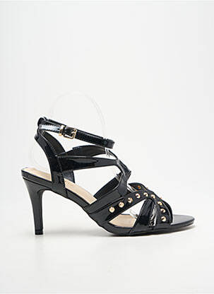 Sandale/pantofi decupați material neted toc de 7 la 9 cm negru HEINE femeie