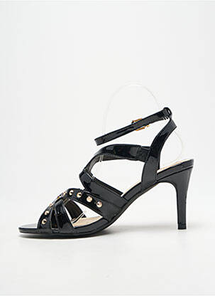 Sandale/pantofi decupați material neted toc de 7 la 9 cm negru HEINE femeie