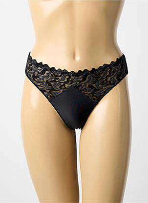 Chilot efect material satinat negru LOUISA BRACQ femeie