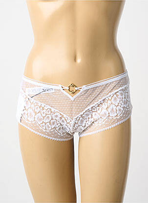 Shorty efect material satinat alb AUBADE femeie