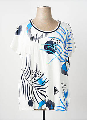 Tricou serigrafie cu strasuri mâneci scurte albastru GUY DUBOUIS femeie
