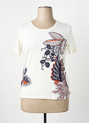 Tricou serigrafie mâneci scurte bej MERI & ESCA femeie