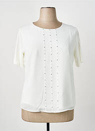 Top elasticitate mâneci scurte bej FRANK WALDER femme