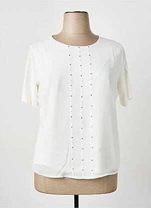 Top elasticitate mâneci scurte bej FRANK WALDER femme