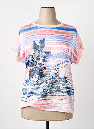 Tricou guler rotund mâneci scurte roz THOMAS RABE femeie